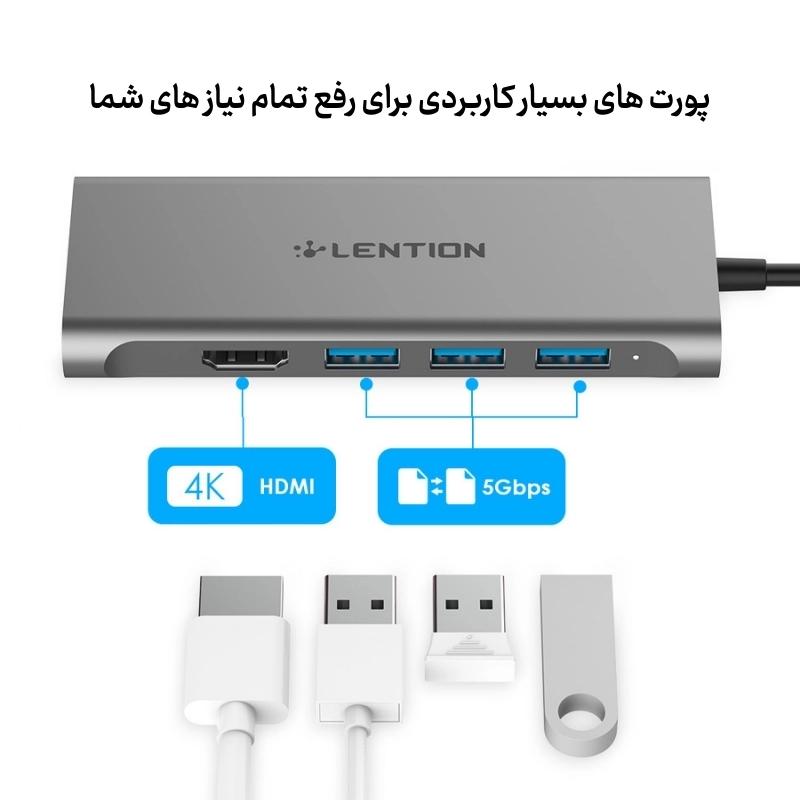 هاب 6 پورت C34 USB C