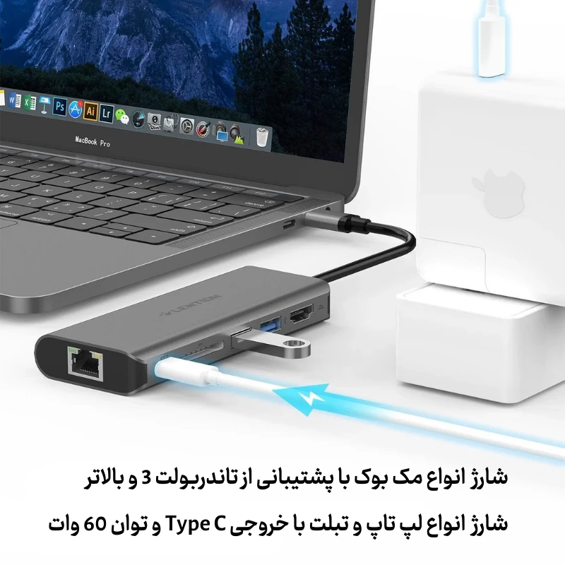 هاب 6 پورت C68 USB-C قیمت دیجی کالا ترب ارزان دیوار