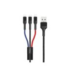 کابل تبدیل USB به USB-C / microUSB / لایتنینگ پرووان مدل PCC280 طول 1 متر قیمت پرووان لوازم جانبی ProOne پرووان قیمت لوازم جانبی ProOne کابل و دانگل