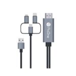 کابل تبدیل HDMI به USB-C / microUSB / لایتنینگ پرووان مدل PCH70 طول 1.8متر قیمت پرووان لوازم جانبی ProOne پرووان قیمت لوازم جانبی ProOne کابل و دانگل