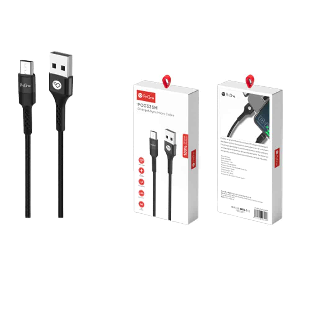 کابل تبدیل USB به MicroUSB پرووان مدل PCC335M طول 1 متر قیمت پرووان لوازم جانبی ProOne پرووان قیمت لوازم جانبی ProOne کابل و دانگل