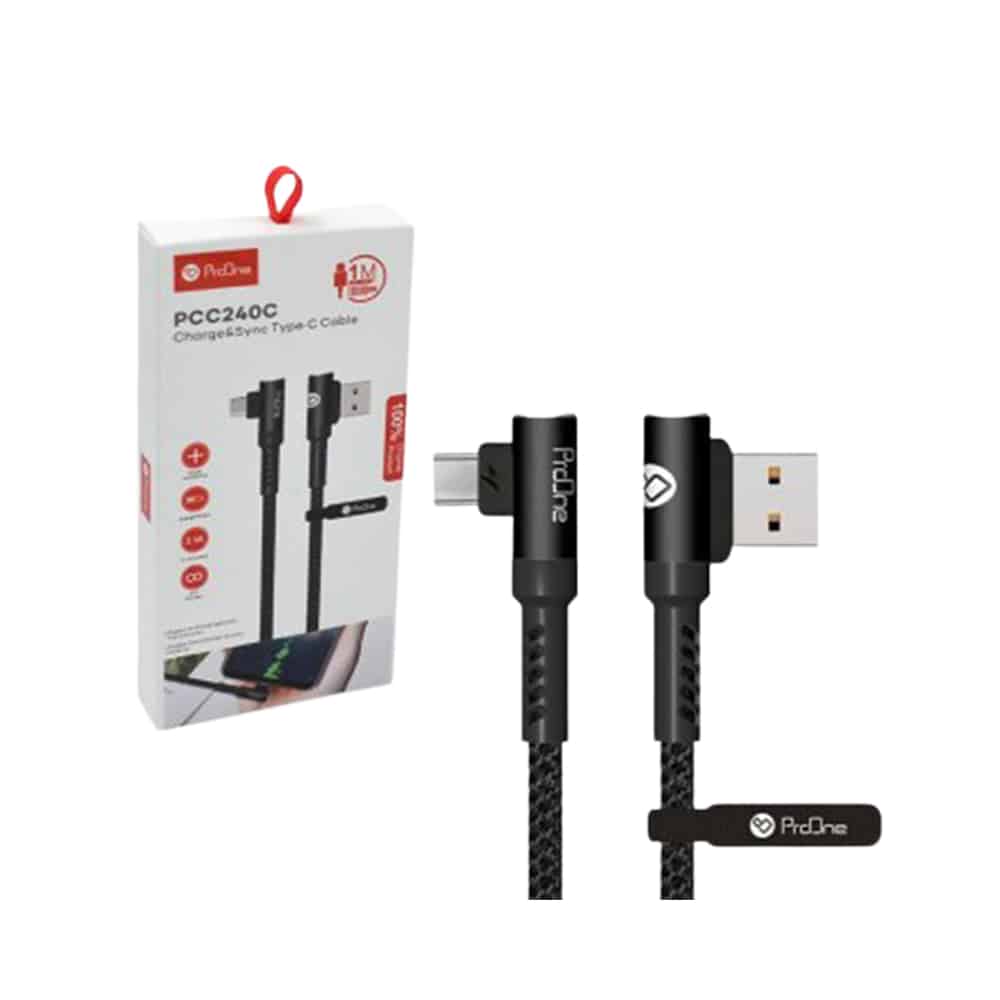 کابل تبدیل USB به USB-C پرووان مدل PCC240 طول 1 متر قیمت پرووان لوازم جانبی ProOne پرووان قیمت لوازم جانبی ProOne کابل و دانگل