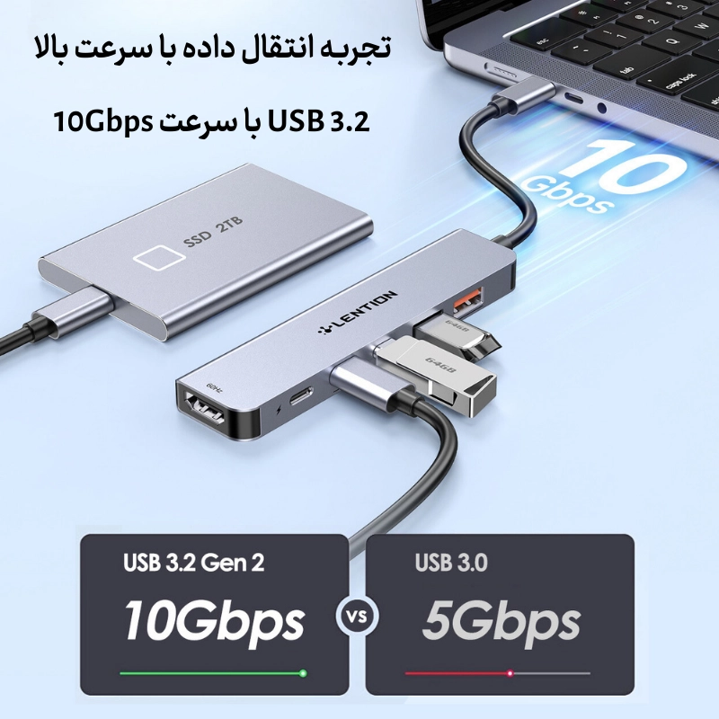 قیمت هاب 6 پورت CE37 USB C دیجیکالا و قیمت ترب هاب 6 پورت CE37 USB-C