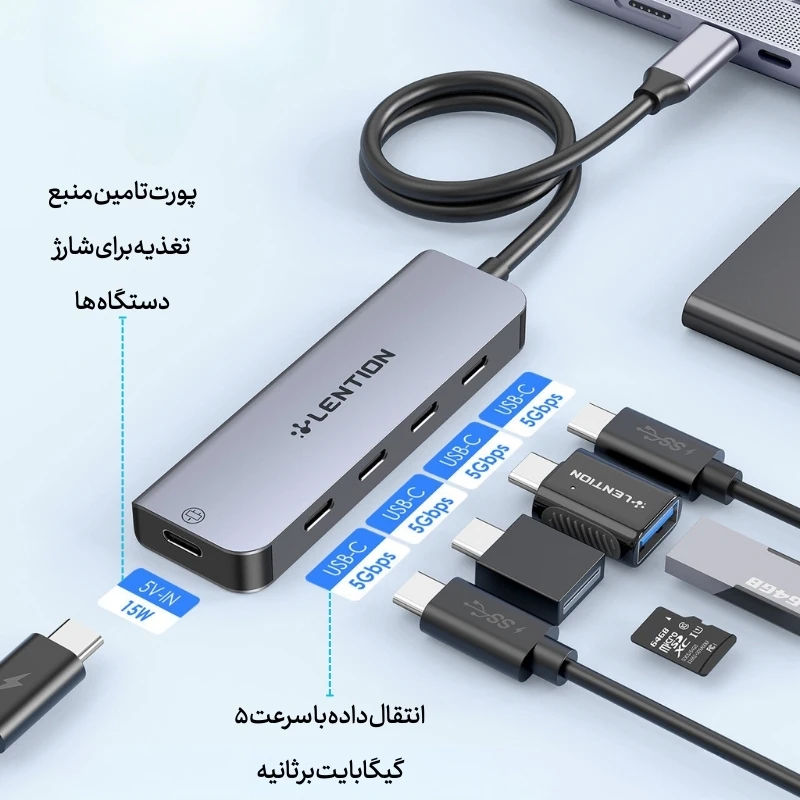 قیمت هاب 5 پورت CE31 USB C دیجیکالا و قیمت ترب 