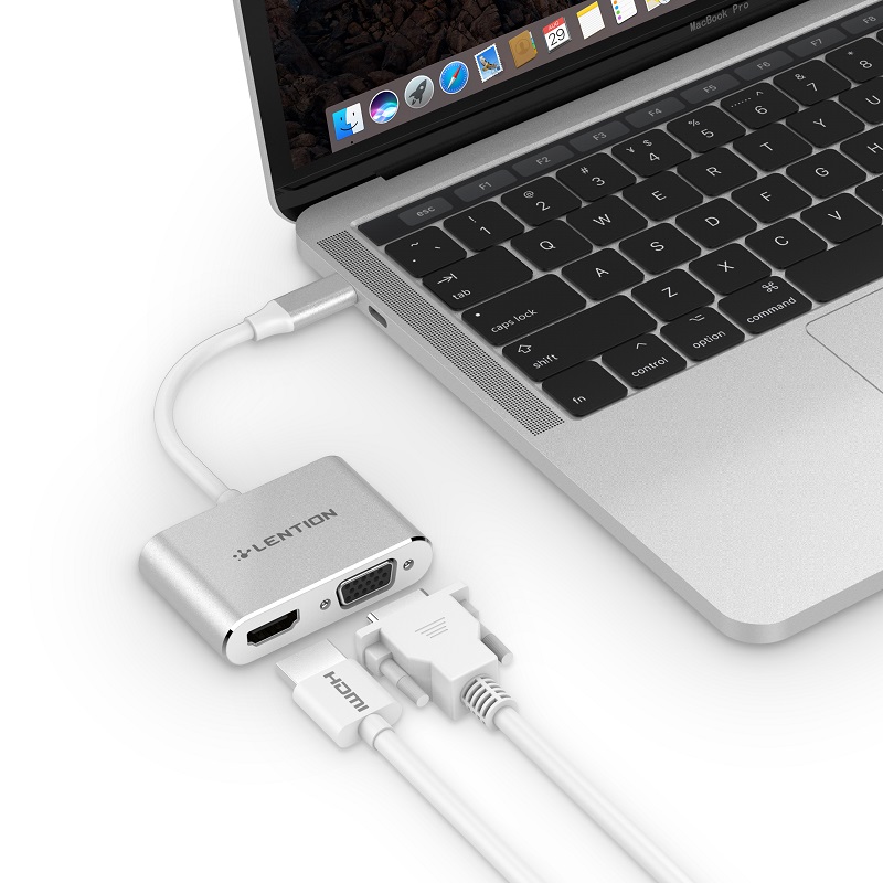 قیمت مبدل USB C به C51SHV VGA&HDMI دیجیکالا و قیمت ترب مبدل USB-C لنشن C51SHV