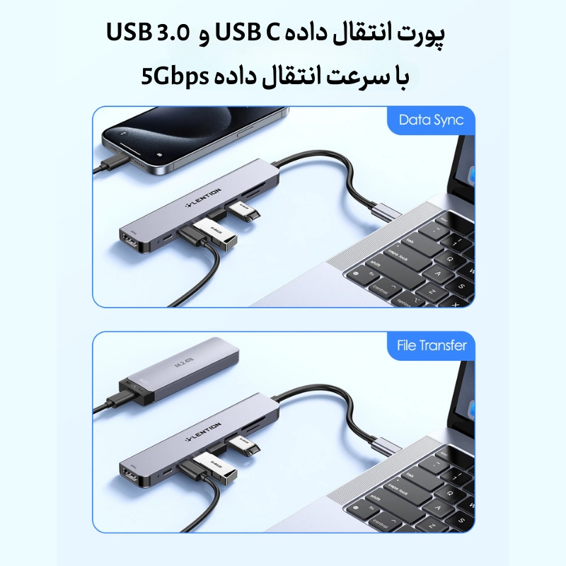 قیمت هاب 7 پورت CE19 USB C دیجیکالا و قیمت ترب هاب 7 پورت CE19 USB-C