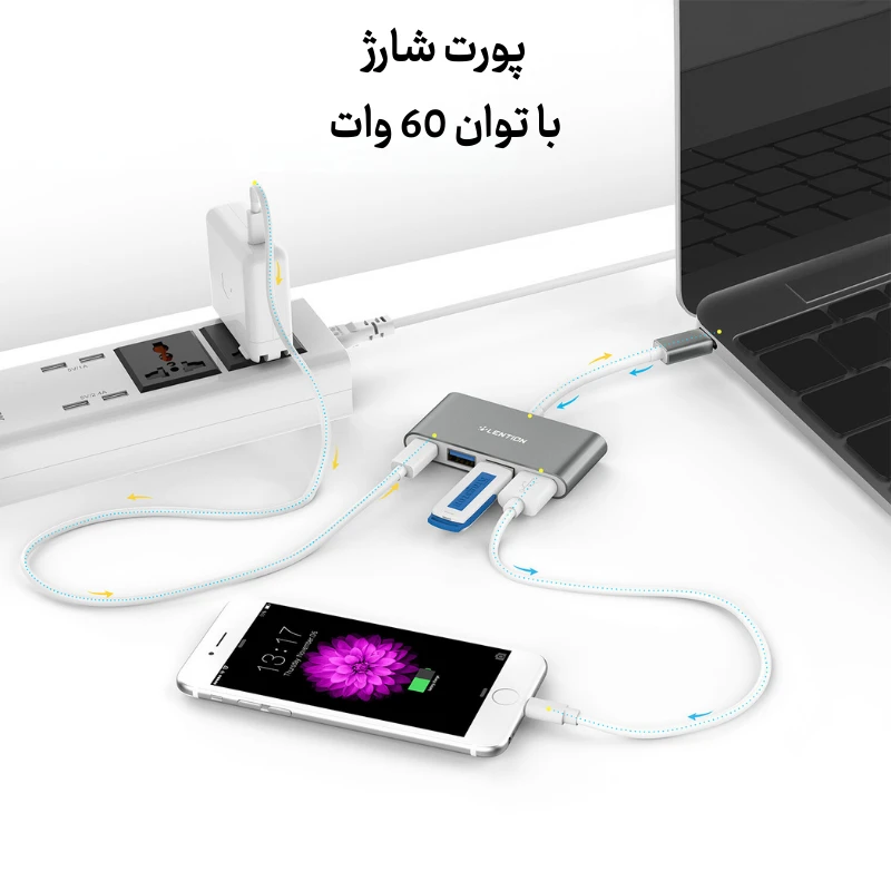 قیمت هاب 4 پورت C13SE USB C دیجیکالا و قیمت ترب هاب 4 پورت C13SE USB C