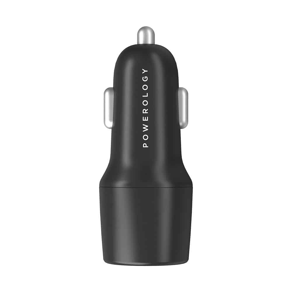 قیمت شارژر فندکی 53 وات پاورولوژی Powerology Car Charger with Cable 53W PCCSR005 /