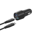 قیمت شارژر فندکی 53 وات پاورولوژی Powerology Car Charger with Cable 53W به همراه کابل USB-C /