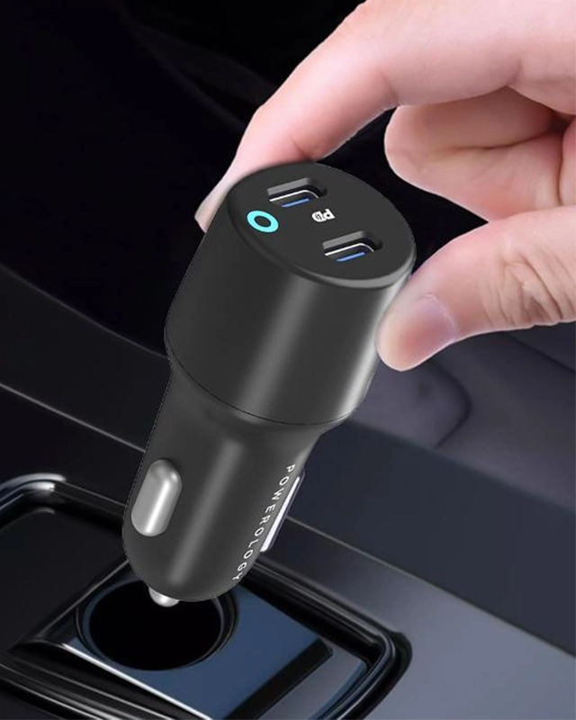 قیمت شارژر فندکی 45 وات پاورولوژی Powerology Ultra-Quick Car Charger with Dual Output PCCSR006 /