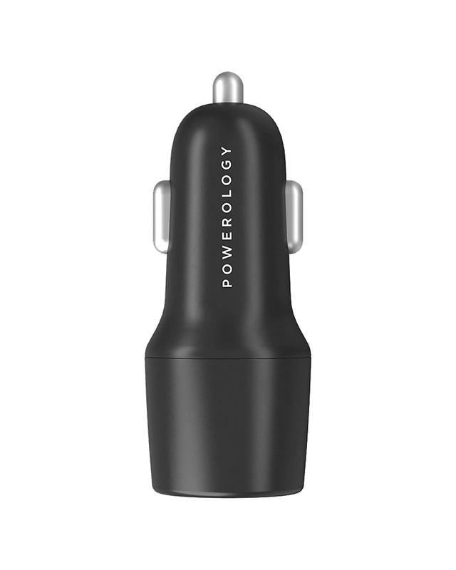 قیمت شارژر فندکی 45 وات پاورولوژی Powerology Ultra-Quick Car Charger with Dual Output PCCSR006 /