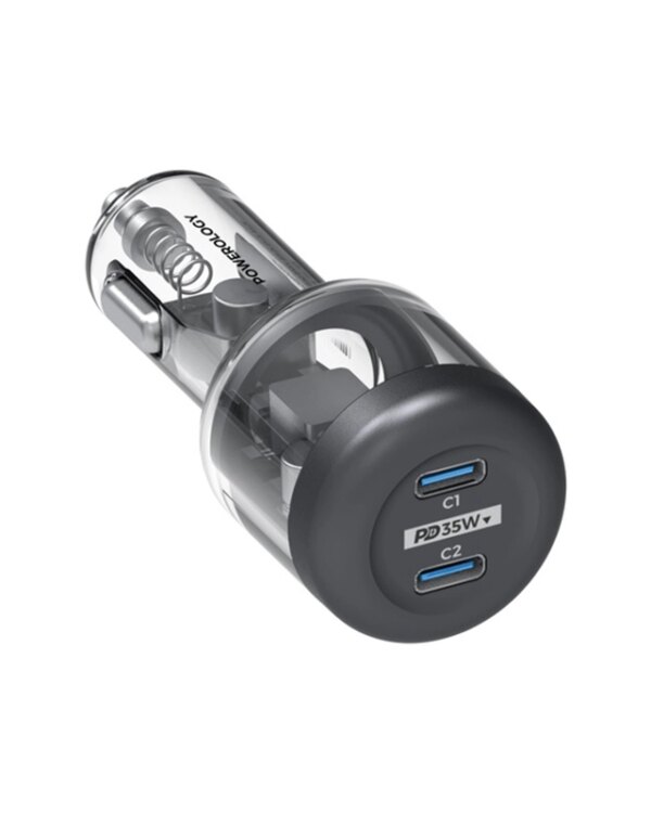 قیمت شارژر فندکی 35 وات پاورولوژی Powerology  Car Charger PD 35W Transparent PCCSR011 /