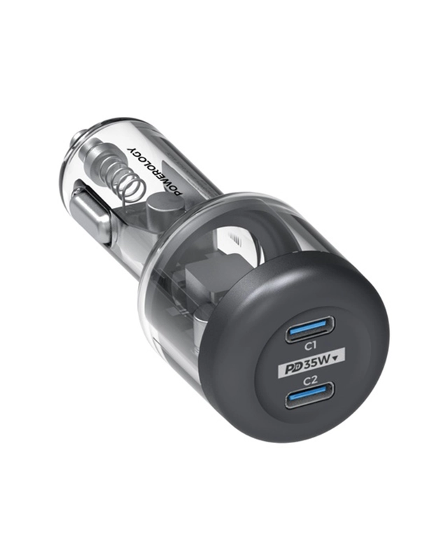 فروش آنلاین قیمت ارازن شارژر فندکی 35 وات پاورولوژی Powerology  Car Charger PD 35W Transparent PCCSR011 | 