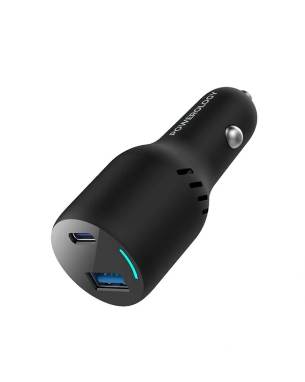 قیمت شارژر فندکی 83 وات پاورولوژی Powerology 65W Dual Ports Car Charger PCCSR013 /