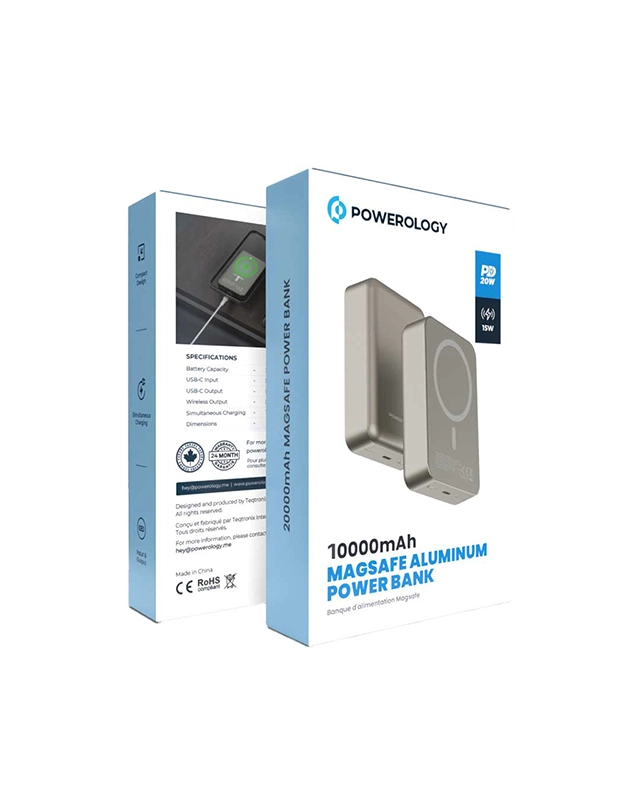 قیمت پاوربانک وایرلس 10000 میلی آمپر پاورولوژی Powerology 10000 mAh Magsafe Powerbank PPBCHA34 /