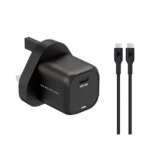 قیمت شارژر دیواری 33 وات پاورولوژی Powerology GaN Charger 33W with USB-C Cable /