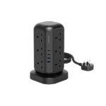 قیمت هاب شارژر رومیزی 12 پورت پاورولوژی Powerology 12 Socket Multi-Port Tower Hub Extension PWCUQC013-BK /