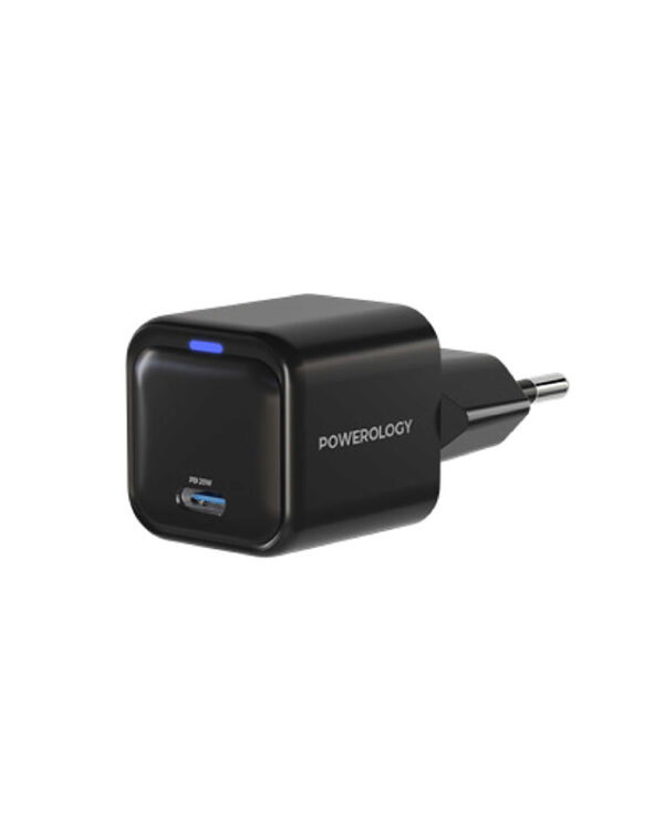 قیمت شارژر دیواری 20 وات پاورولوژی Powerology Ultra-Compact GaN Charger 20W PWCUQC015 /