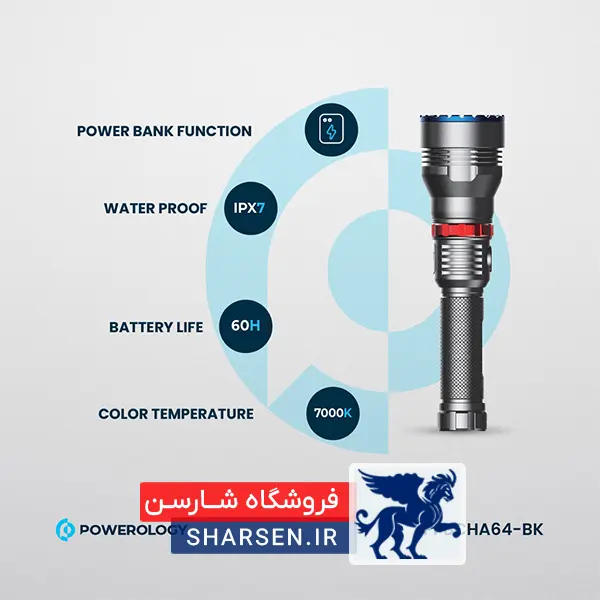 چراغ قوه Powerology 4000mAh LED: کارایی و مقاومت