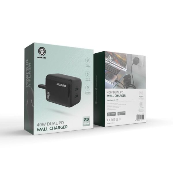 قیمت شارژر دیواری PD دوگانه 40 واتی گرین Green 40w dual PD wall charger GL-W23A شارژر دیواری PD دوگانه 40 واتی گرین Green 40w dual PD wall charger GL-W23A