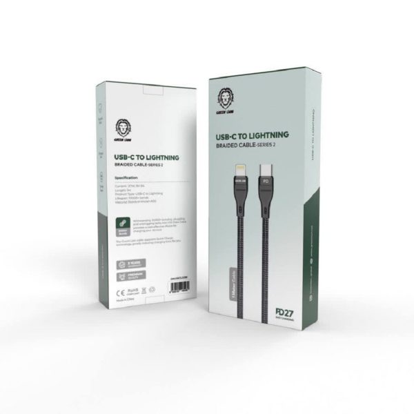 قیمت سیم شارژ تایپ سی به لایتنینگ سری 2 گرین Green usb-c to lightning braided cable- series 2 سیم شارژ تایپ سی به لایتنینگ سری 2 گرین Green usb-c to lightning braided cable- series 2