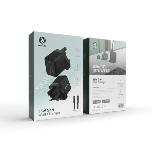 قیمت شارژر دیواری گان 35 واتی گرین Green 35W Gan Wall Charger with USB-C to Lightning Cable شارژر دیواری گان 35 واتی گرین Green 35W Gan Wall Charger with USB-C to Lightning Cable