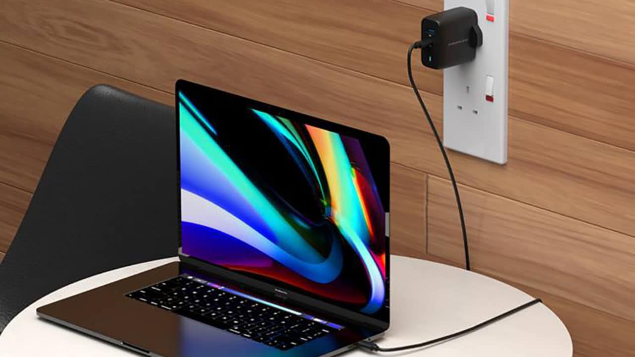 فروش آنلاین قیمت ارازن شارژر دیواری 63 وات پاورولوژی Powerology 63W Ultra-Quick GaN Charger with USB-C Cable | 