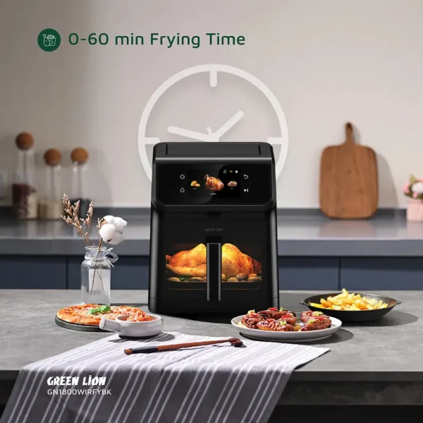 هواپز و سرخ کن بدون روغن هوشمند گرین لاین مدل GN1800WIRFYBK مخزن 6.5 لیتری - Image 4