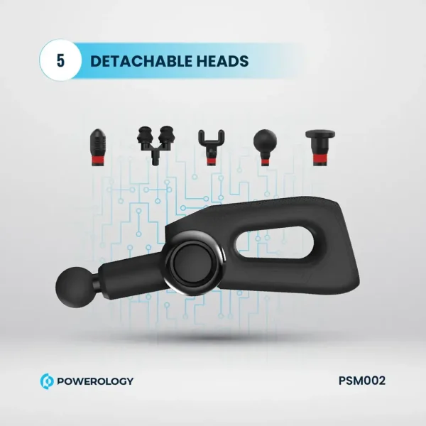 ماساژور Powerology در حال استفاده برای ماساژ عضلات پا
