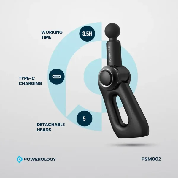 ست کامل ماساژور Powerology شامل دستگاه و سرهای ماساژ مختلف