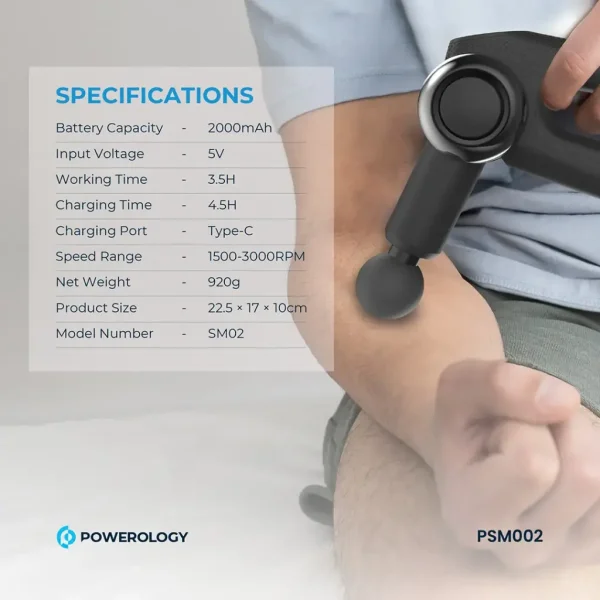 ماساژور Powerology در حال استفاده توسط یک ورزشکار پس از تمرین