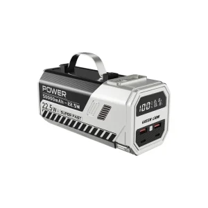پاوربانک 50000 میلی آمپر و چراغ اضطراری گرین لاین مدل GNPWM50PB2 - 22.5W