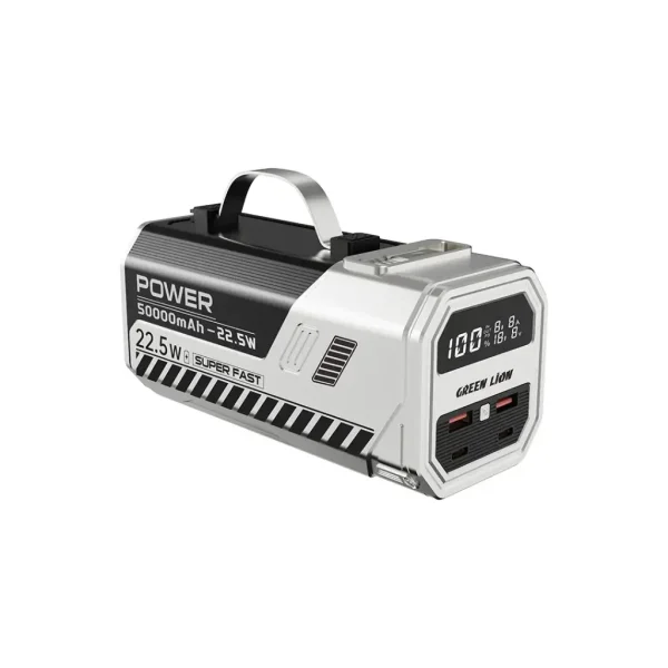 پاوربانک 50000 میلی آمپر و چراغ اضطراری گرین لاین مدل GNPWM50PB2 - 22.5W