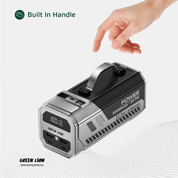 پاوربانک 50000 میلی آمپر و چراغ اضطراری گرین لاین مدل GNPWM50PB2 - 22.5W - Image 5