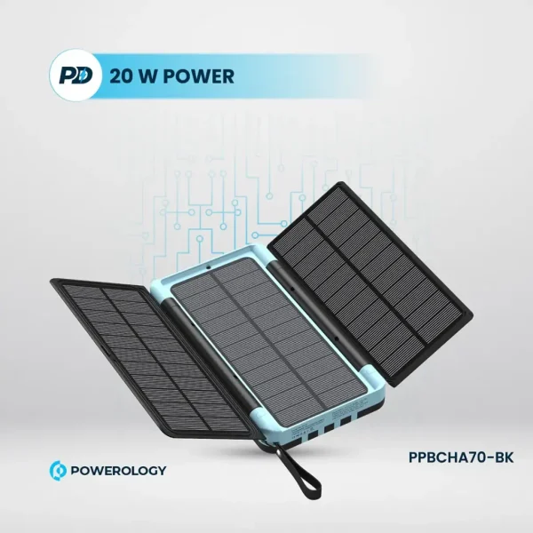 پاوربانک 16000 میلی‌آمپر پاورولوژی مدل PPBCHA70 دارای پنل خورشیدی - Image 4
