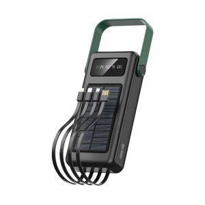 پاوربانک خورشیدی گرین لاین مدل Solar max با ظرفیت 30000 میلی‌آمپر ساعت