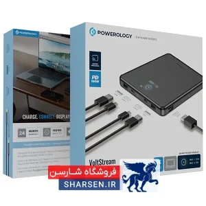 تمرکز بر شارژ سریع و چندمنظوره بودن پاوربانک Powerology VoltStream با ظرفیت ۲۰۰۰۰ میلی‌آمپر، انتخابی عالی برای کسانی‌ست که به دنبال شارژ سریع، مطمئن و چندمنظوره هستند. با دو پورت USB-C قدرتمند (تا ۱۰۰ وات)، یک پورت USB-A و خروجی HDMI با کیفیت 4K، این دستگاه نه‌تنها گوشی و لپ‌تاپ شما را شارژ می‌کند، بلکه امکان انتقال تصویر با وضوح بالا را نیز فراهم می‌سازد. نمایشگر هوشمند میزان شارژ، کنترل کامل را در اختیارتان قرار می‌دهد.